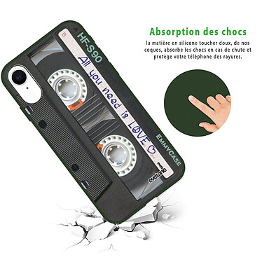 Avis Evetane Coque iPhone Xr Silicone Liquide Douce vert kaki Cassette