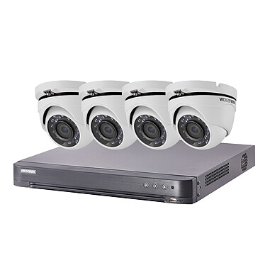 Hikvision - HIK-4DOM-THD-002 - Kit vidéo surveillance Turbo HD 4 caméras dôme