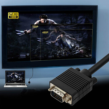 Acheter LinQ Câble VGA mâle vers VGA mâle Adaptateur Vidéo 20m  Noir