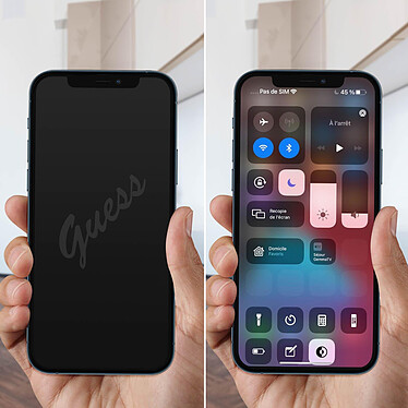 Avis Guess Verre trempé pour iPhone 12 Pro Max 9H Résistant avec Logo  Contour Noir