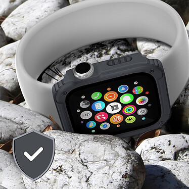 Avizar Protection Intégrale Verre Trempé Apple Watch Series 3 / 2 / 1 42mm Gris pas cher