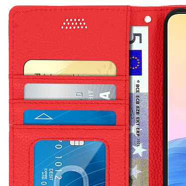 Avizar Housse Xiaomi Redmi Note 10 5G et Poco M3 Pro Porte-carte Support Vidéo Rouge pas cher