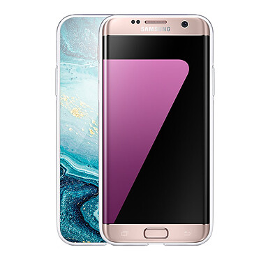 Avis Evetane Coque Samsung Galaxy S7 Edge 360 intégrale transparente Motif Bleu Nacré Marbre Tendance