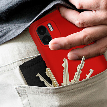 Avizar Coque pour Xiaomi Redmi A1 et A2 Silicone Semi-rigide Finition Soft-touch Fine  rouge pas cher
