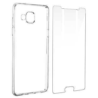 Avizar Coque pour Samsung Galaxy A5 2016 Silicone Souple et Film Verre Trempé Dureté 9H Transparent