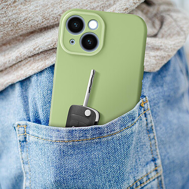 Avizar Coque Silicone pour iPhone 15 Plus Caméra Protégée Doux au Toucher  Vert Matcha pas cher