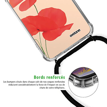 Acheter Evetane Coque cordon iPhone 11 Pro noir Dessin Coquelicot