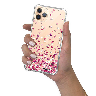 Evetane Coque iPhone 11 Pro Max anti-choc souple angles renforcés transparente Motif Confettis De Coeur pas cher