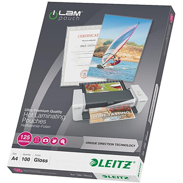 LEITZ Pochette à plastifier iLAM UDT A4 Brillante 250 Microns (2x125) Paquet de 100
