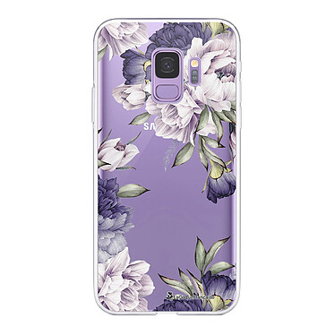 LaCoqueFrançaise Coque Samsung Galaxy S9 360 intégrale transparente Motif Pivoines Violettes Tendance