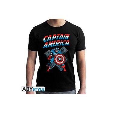 Captain America - Tshirt homme Captain America Vintage SS black - Taille M