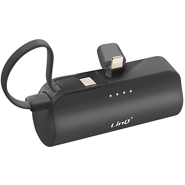 LinQ Batterie de Secours 6000mAh Double Connectivité USB C et Lightning  Noir