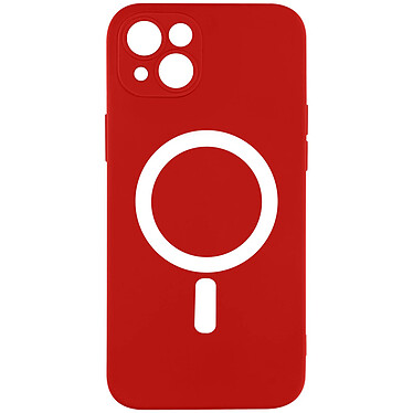 Avizar Coque MagSafe pour iPhone 14 Plus Soft Touch Finition Mate Bords Surélevés  rouge