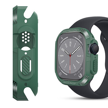 Avizar Coque pour Apple Watch 8 7 41mm et 6 5 4 2 40mm et 3 2 1 38mm Fibre de Carbone  vert pas cher