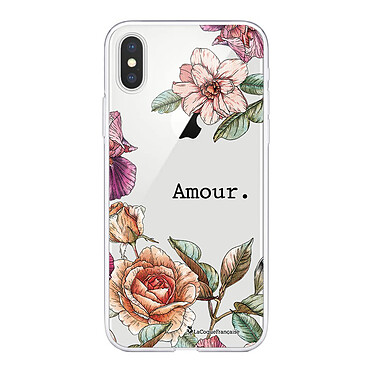 LaCoqueFrançaise Coque iPhone X/Xs silicone transparente Motif Amour en fleurs ultra resistant