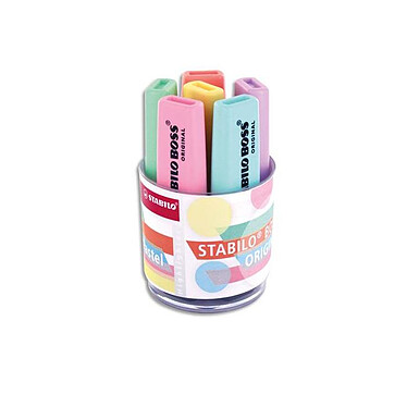 STABILO Pot de 6 surligneurs BOSS ORIGINAL Pastel x 5