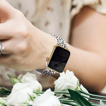 Avis Avizar Bracelet pour Apple Watch 41 / 40 / 38 mm Silicone à Motif Léopard Rose clair