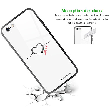 Avis LaCoqueFrançaise Coque iPhone 6/6S Coque Soft Touch Glossy Coeur Noir Amour Design