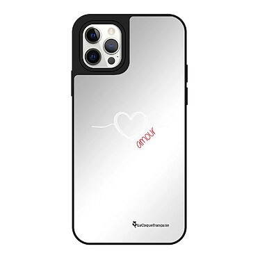 LaCoqueFrançaise Coque iPhone 12/12 Pro miroir Coeur Blanc Amour Design