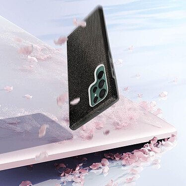 Avizar Coque pour Samsung S22 Ultra Paillette Amovible Silicone Semi-rigide noir pas cher