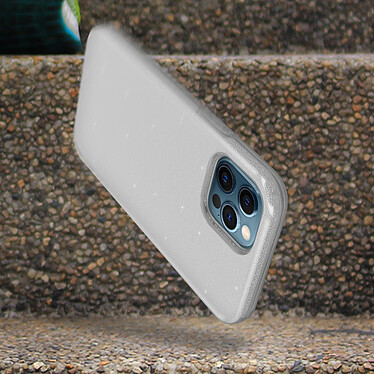 Avizar Coque Apple iPhone 12 Pro Max Paillette Amovible Silicone Semi-rigide Argent pas cher
