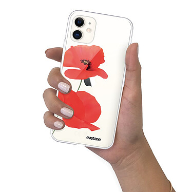 Evetane Coque iPhone 11 silicone transparente Motif Coquelicot ultra resistant pas cher