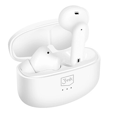 3mk Écouteurs Sans fil Bluetooth Réduction du Bruit ANC Intra auriculaires Blanc