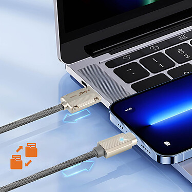 Acheter LinQ Câble USB 3A LinQ pour iPhone Gaine renforcée 1,2m Gris