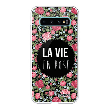Evetane Coque Samsung Galaxy S10 360 intégrale transparente Motif La Vie en Rose Tendance