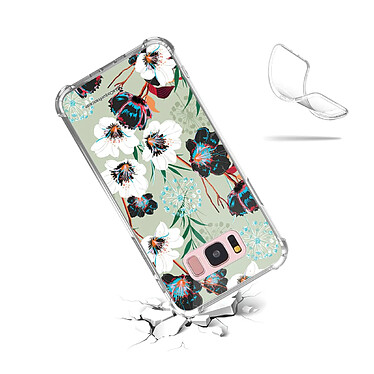 Acheter LaCoqueFrançaise Coque Samsung Galaxy S8 Plus Silicone antichocs Solides coins renforcés  transparente Motif Fleurs vert d'eau