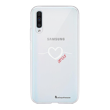 LaCoqueFrançaise Coque Samsung Galaxy A50 360 intégrale transparente Motif Coeur Blanc Amour Tendance