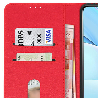 Avizar Étui pour Xiaomi Mi 10T Lite Clapet Portefeuille Support Vidéo  Rouge pas cher