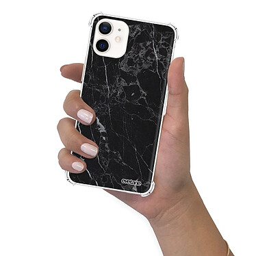 Evetane Coque iPhone 12 mini anti-choc souple angles renforcés transparente Motif Marbre noir pas cher