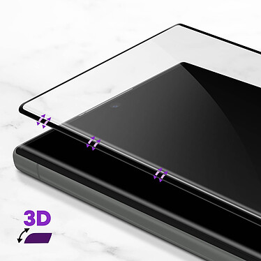 Avis Force Glass Film Écran pour Samsung S23 Ultra Verre flexible bords incurvés 3D  Contour Noir