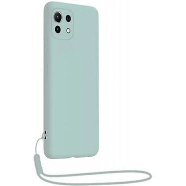 BigBen Connected Coque pour Xiaomi Mi 11 5G en Silicone avec dragonne assortie Bleu clair