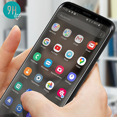 Avizar Coque pour Samsung Galaxy S9 Souple Noir et Verre Trempé 9H  Contour Noir pas cher