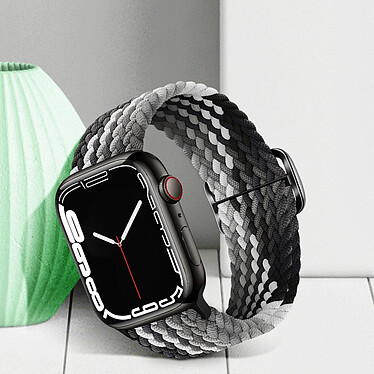 Acheter Avizar Bracelet pour Apple Watch 41mm et 40mm et 38 mm Nylon Tressé Ajustable par Boucle Métallique  noir et gris