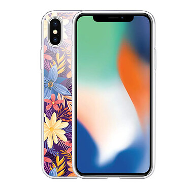 Acheter LaCoqueFrançaise Coque iPhone X/Xs silicone transparente Motif Fleurs violettes et oranges ultra resistant