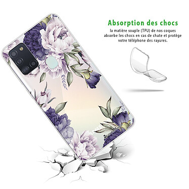 Avis LaCoqueFrançaise Coque Samsung Galaxy A21S 360 intégrale transparente Motif Pivoines Violettes Tendance