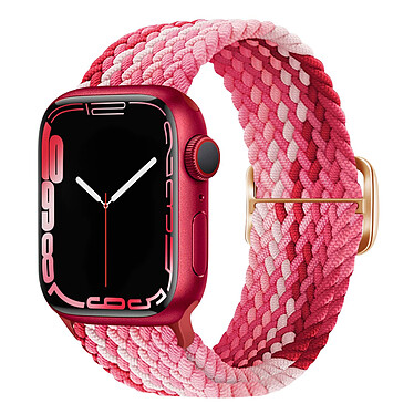 Avizar Bracelet pour Apple Watch 41mm et 40mm et 38 mm Nylon Tressé Ajustable par Boucle Métallique  rose et fuschia
