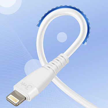 3mk Câble USB C vers Lightning 20W Charge Rapide Silicone Résistant 1m Blanc pas cher