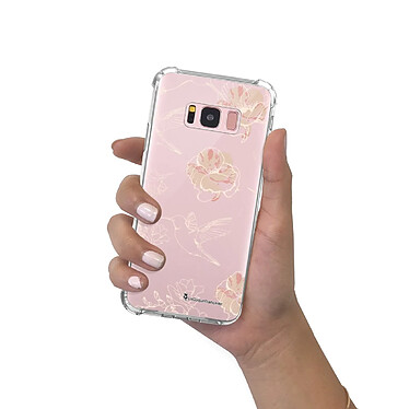 LaCoqueFrançaise Coque Samsung Galaxy S8 Plus Silicone antichocs Solides coins renforcés  transparente Motif Fleurs Blanches pas cher