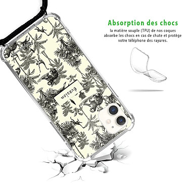 Avis LaCoqueFrançaise Coque cordon iPhone 12 Mini Dessin Botanic Evasion