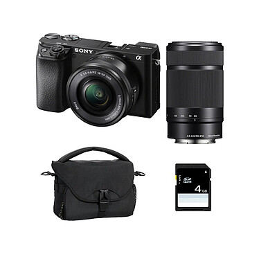 SONY ALPHA 6100 NOIR + 16-50 + 55-210 + Sac + SD 8 Go