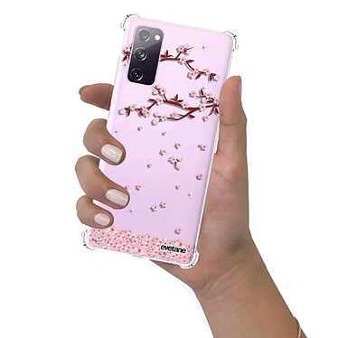 Evetane Coque Samsung Galaxy S20 FE anti-choc souple angles renforcés transparente Motif Chute De Fleurs pas cher