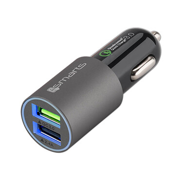 4smarts Chargeur Allume-Cigare Voiture Charge Rapide - 6A 2 Ports USB -