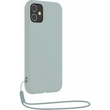 BigBen Connected Coque pour iPhone 12 / 12 Pro en Silicone avec dragonne assortie Bleu clair