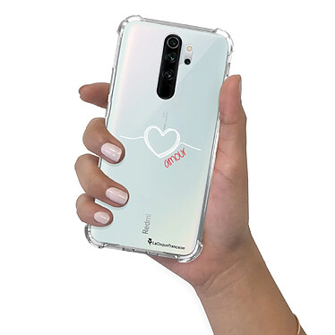 LaCoqueFrançaise Coque Xiaomi Redmi Note 8 Pro anti-choc souple angles renforcés transparente Motif Coeur Blanc Amour pas cher