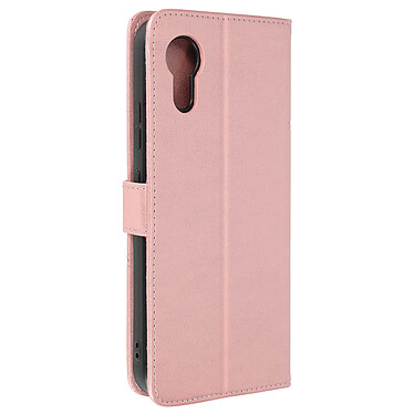 Avizar Étui pour Samsung Galaxy Xcover 7 Portefeuille avec Surpiqûre Rose Champagne