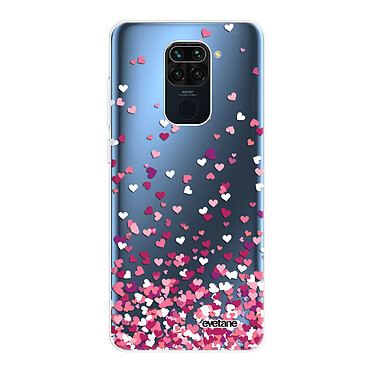 Evetane Coque Xiaomi Redmi Note 9 360 intégrale transparente Motif Confettis De Coeur Tendance